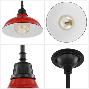 Jasper 12.25" Farmhouse Industrial Indoor/Outdoor Iron LED Pendant